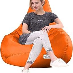 RnS Rest 'n' Sleep - Bean Bag Filled with Beans, with 1 Year Warranty (4XL, Orange)-image-31