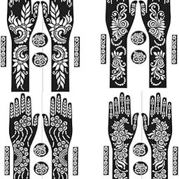 Ivana's Full Hand Mehndi Stencil Design Full Hand Set | Henna Tattoo Stencil for Women, Girls and Kids | Easy to use in just 4 Steps | Mehandi Sticker FL-22-14-15-16-17-22