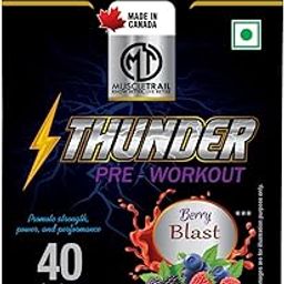 MUSCLETRAIL Thunder Pre Workout - Amino Energy Supplement for Men and Women | 40 Servings | (Imported, Made In Canada) | Berry Blast Flavor-20