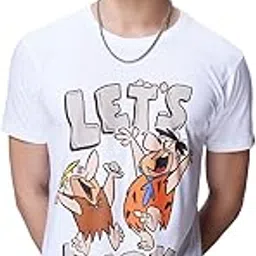 bewakoof Official Cartoon Network Merchandise Flintstones Men's 100% Cotton Graphic Print Regular Fit Round Neck T-Shirt-picture-11