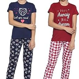 Women's Cotton Animal Print Pajama Set Pack of 2-image-57