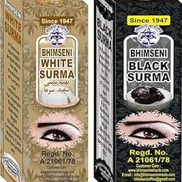 Bhimseni Karyalay Black & White Natural Surma Powder For Enhance Your Eyes: Black Surma For Iconic Look And White Surma For Stain-Free Elegance-picture-37
