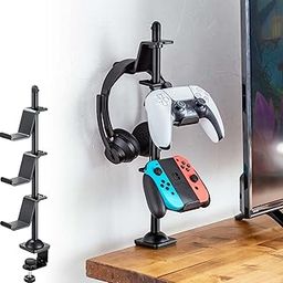 Sanwa Direct 200-GAP012BK Controller Stand, Clamp Type, 2 Height Changes, 8.7 / 15.9 inches (22/40.5 cm), Headphone Stand, Headset, Tabletop, Storage, Black-29