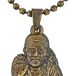 morir Antique Finish Shirdi Sai Baba Blessings Images Hindu God Religious Chain Pendant Locket Necklace Temple Spiritual Jewellery for Men and Women-picture-29