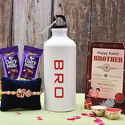 Pride Store Rakhi Gift for Brother With Cadbury Chocolates Combo- 2 Delicious Dairy Milk Chocolates | Stylish "BRO" Sipper| Designer Bro Rakhi | Achievement Certificate| Rakhi Gift for Brother-image-14