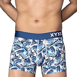 Men's Urbane & Flux Micromodal Regular Fit Printed Antimicrobial Trunks with No Marks Waistband-image-35