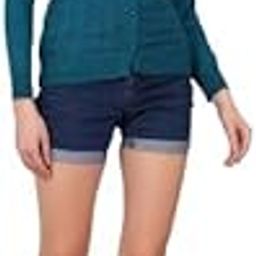 Women's Acrylic Self Design Full Sleeve Round Neck Cable Button Sweater - Regular Fit Winter Wear Woolen Cardigan, Best Gift for Girls (Blue), Free Size-8