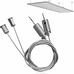 Abaj Lighting 1Meter Steel Suspension Kit for Mounting, Adjustable Heavy Duty Wire Cables Hanging Chains Pendent Hanging Cables Adjustable Hanging Kit Restaurant Shop Home Lights - Pack of 1-picture-0