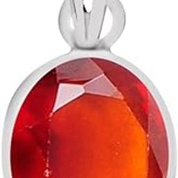 Certified Gomed (Hessonite) 4.8cts or 5.25ratti Silver Pendant for Men & Women-picture-38