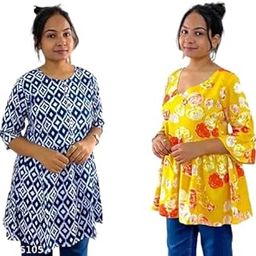 Combo Rayon Printed Long Top | Soft and Comfortable | Tops for Women | Tops for Stylish Women Multicolour-image-83