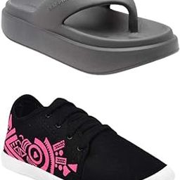 Extra Soft Classic Casual wear with Flexibility Technology Flip Flop Combo for Women's/Girl's(6110+1980)()-image-60
