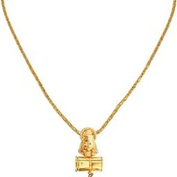Beautiful Great Hindu God Hanuman Locket with Chain Gold-Plated Brass Pendant Set Gold Brown Brass Necklace Pendant for Men and Women-image-60
