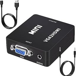 Sutvor VGA to HDMI Adapter with Audio, VGA to HDMI Converter, for Computer/Laptop to Monitor/TV-24