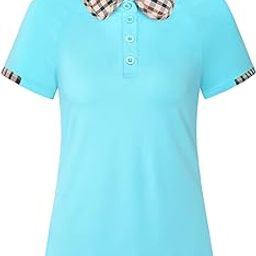 Miurus Sports Polo Shirts for Women,Golf Tennis Ball Games Shirts Ultra Lightweight Moisture Wicking Casual Polo Shirts for Women Short Sleeve Polo Shirts L370 X-Large Blue-image-22