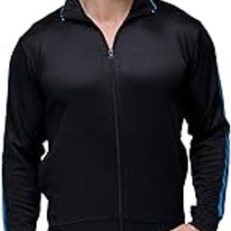 Polyester Dryfit Sports Standard Length Jackets For Men - With Stripes-image-43