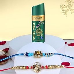 VOKKA Rakhi Gift for Brother – 1 Unisex Deodorant 150ml Travel Vibes with 2 Rakhis | Aqua Star & Veerbond Rakhi | Raksha Bandhan Combo Set for Bhaiya & Bhabhi-image-91