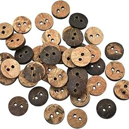 EmbroideryMaterial 72 Pieces Wooden Buttons for Clothes, Shirt Buttons for Men & Women, Coconut Shell 2 Holes Round Wooden Buttons for Kurta, Kurtis, Crafts, Sewing & Embroidery (1CM Wide)-image-72
