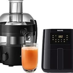 PHILIPS Digital Air Fryer HD9252/90 with Touch Panel, 4.1 Liter, with Rapid Air Technology (Black), Large & Viva Collection HR1832/00 1.5-Litre 500-Watt Juicer (Ink Black)-picture-17