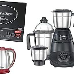 Prestige PIC 6.1 V3 2200-Watt Induction Cooktop (Black)&Prestige IRIS Plus 750 watt Mixer Grinder&Prestige 1.5 Litre Kettle 1500-watts, Red-image-82