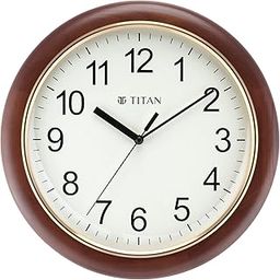 Titan Wood Classic White Dial Brown Color Silent Sweep Technology Analog Clock, 31.5 X31.5 Cm (Medium)-image-30