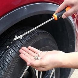 Kanya Car tyre Stone Remover Hooks, Solid Rubber Handle Rust-Resistance Motor Bike Wheel Protector Stone Hook, Tire Cleaning Hook, for Stainless Steel Tire Vehicle Multifunctional Stone Cleaning Tool-image-78
