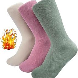 3 Pair Green/Beige/Pink Fleece Socks Soft & Cozy Solid Casual Fur Winter Woolen Thick Warm Fur Lined Stretchy Elastic Socks (Without Thumb) For Girls/Ladies/Women/Men-image-89