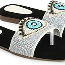 Naitik Women's Fancy Bigg Boss Eye Style slip-On Flat Sandals Chappal for Girls Party & Occasions 3 to 8 Sizes-image-100