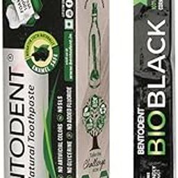 Bentodent Toothpaste - Activated Charcoal Toothpaste With A Soft (Bio Black/or Bio White) Biodegradable Toothbrush-0