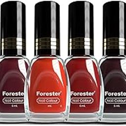 Forester Nail Art Combo Of 6 Quick Drying Long Lasting Shine Nail Polish For Women Girls (Dark Purple, Brown, Light Red, Maroon, Dark Brown, Dark Pink)-picture-1