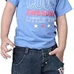 Typographic Printed Solid T-Shirt for Baby Boys | Navy Blue | 3-4 Years | KIDS13599-image-5