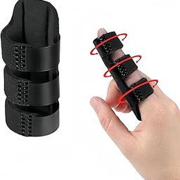 DIANZHU Aluminium Trigger Finger Splint, Finger Splints Arthritis For Straightening & Trigger Finger & Broken Finger,Finger Brace Fits Index Finger-Middle Finger-Ring Finger (Black, One Size)-49