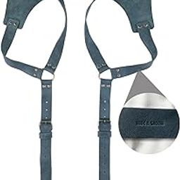 Renaissance Suspenders Handmade from Full Grain Leather - Adjustable Straps, Strong Metal Hooks for Men-picture-15