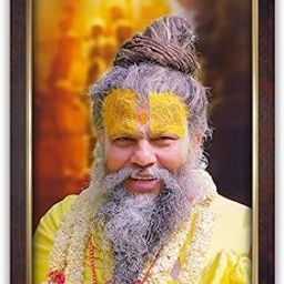 Dharvika Innovations Premium Sparkle Lamination, Premanand Ji Maharaj Photo Frame, Copper Gold, 11x14 Inch 324-image-4