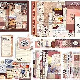 BONDWET 346pcs Journal Supplies Kit Vintage Scrapbook Stickers Pack, Art Journal Kit, Bullet Junk Journal Planners DIY Decoration Paper Stickers Craft Kits Notebook Album Aesthetic Tape (Vintage)-picture-19