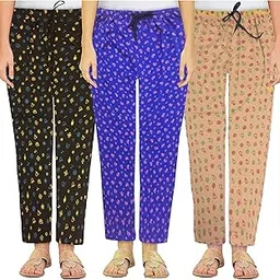 afra WOMEN NIGHT WEAR PYJAMA PACK OF 3-picture-29