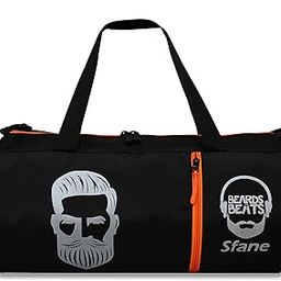 Sfane Men & Women 9.05 inches Black & Orange Mustache PrintedGym Bag/Duffle Bag/Sports Bag/Shoulder Bag/Sports Bags/Gym Bags for Men & Women-image-48