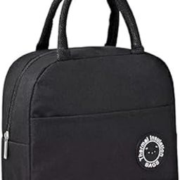 Cisily Insulated Lunch Bag for Women, Men, Kids | Reusable Lunch Box for School, College, Office | Waterproof Travel Tiffin Tote Bag | Compact Food Storage Bag for Picnic and Work Use (Black)-image-66