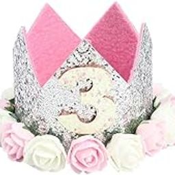 Siddiva Birthday Cap and Headbands for Babies (3 Years) - White-image-93