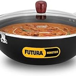 Hawkins Futura 5 Litre Deep Kadhai, Non Stick Kadai with Glass Lid, Flat Bottom Induction Kadhai, Black (INK50G)-image-68