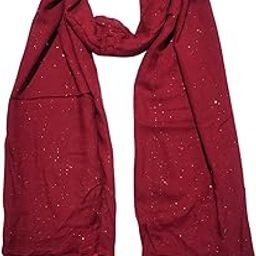 Women And Girls Trendy Rayon Rabbit Puff Scarves, Scarf, Stoles (Maroon)-image-3