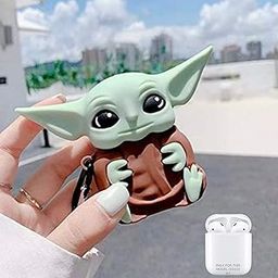 Apple Airpods Case Cover for 1St&2Nd Generation Protective Shock Proof Case Cover Compatible with Airpods 2&1 with Keychain (Yoda) Green-29