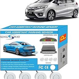 KINGSWAY® Car Reverse Parking Sensor Universal with LED Display Compatible with Honda Jazz (Year 2014 to 2018), Auto Object Detection Radar System with Ultrasonic Sensor Kit in White Color-16