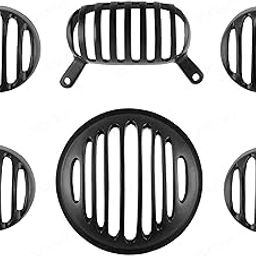 ZOOOMY Combo of Heavy Metal Headlight Grill, Indicator Grill Set and Tail Light Grill (Pack of 6) Compatible with Royal Enfield Thunderbird 350/Thunderbird X-picture-13