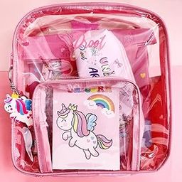 AMANVANI 7 in 1 Stationary items Unicorn Stationery Set for Girls Pink Stationery Set for Girls Unicorn Stationary Kit for Kids Birthday Return Gift for Kids Gift-image-37