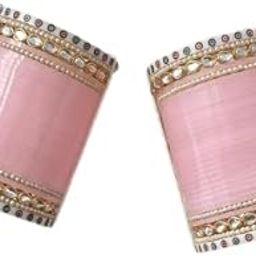 BanglesKartPunjabi Collection Lite Bridal Chuda Normal Use Fabulous Design Build Quality Beautifully Made Chura Bangle Set for Girls Baby pink-image-49
