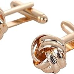 2 Pieces Knot Cufflinks and Studs Metal for Party Suit Business Wedding Golden-image-31