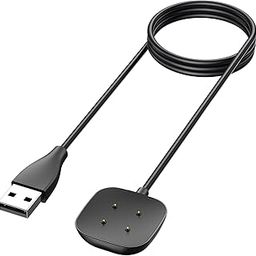 Tobfit Charger for Fitbit Versa 3 / Sense Smart Watch, Soft USB Charging Cables with Charging Stock Durable Charger Cable for Fitbit Versa 3 / Sense Health & Fitness Tracker- 3.3ft (100cm) Black-86