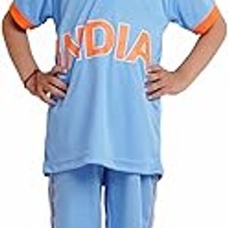 Kaku Fancy Dresses Cricket Team Costume for Kids - Worldcup T-Shirt, Pant & Caps for Boys & Girls | Blue Uniform | Sports Jersey | Outfit for Children-picture-21