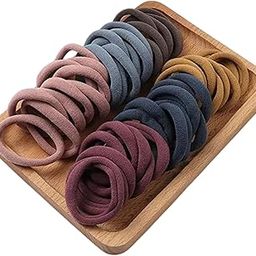 Seamless Thick Cotton Hair Rubber Bands, Durable Elastic Ties, Ponytail Holders, Hair Accessories for Women and Girls (Pack of 30 Pcs)-image-82