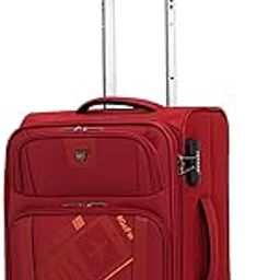 Optimus 57 cms Red Soft Sided Cabin Size Carry On Luggage Trolley Bag for Travel with Expandable & Anti Theft Zipper Suitcase Spinner for Men and Women-1